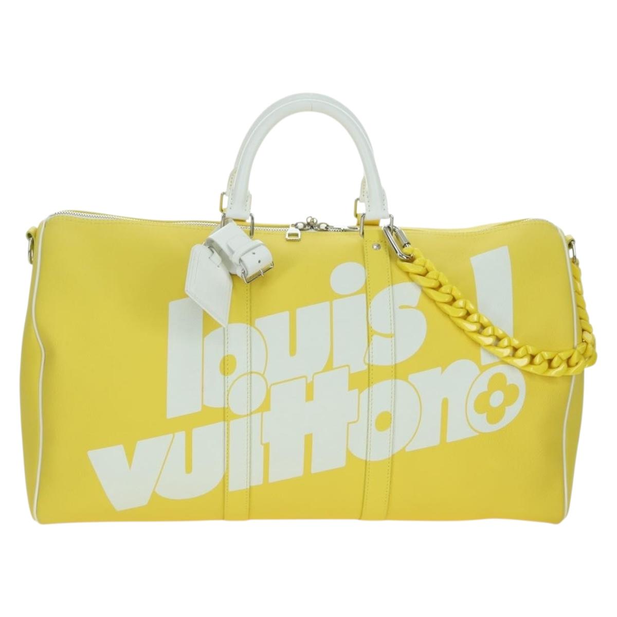 LOUIS VUITTON Everyday Keepall Bandouliere 50 Bag Yellow M58748 LV Auth 162906SM