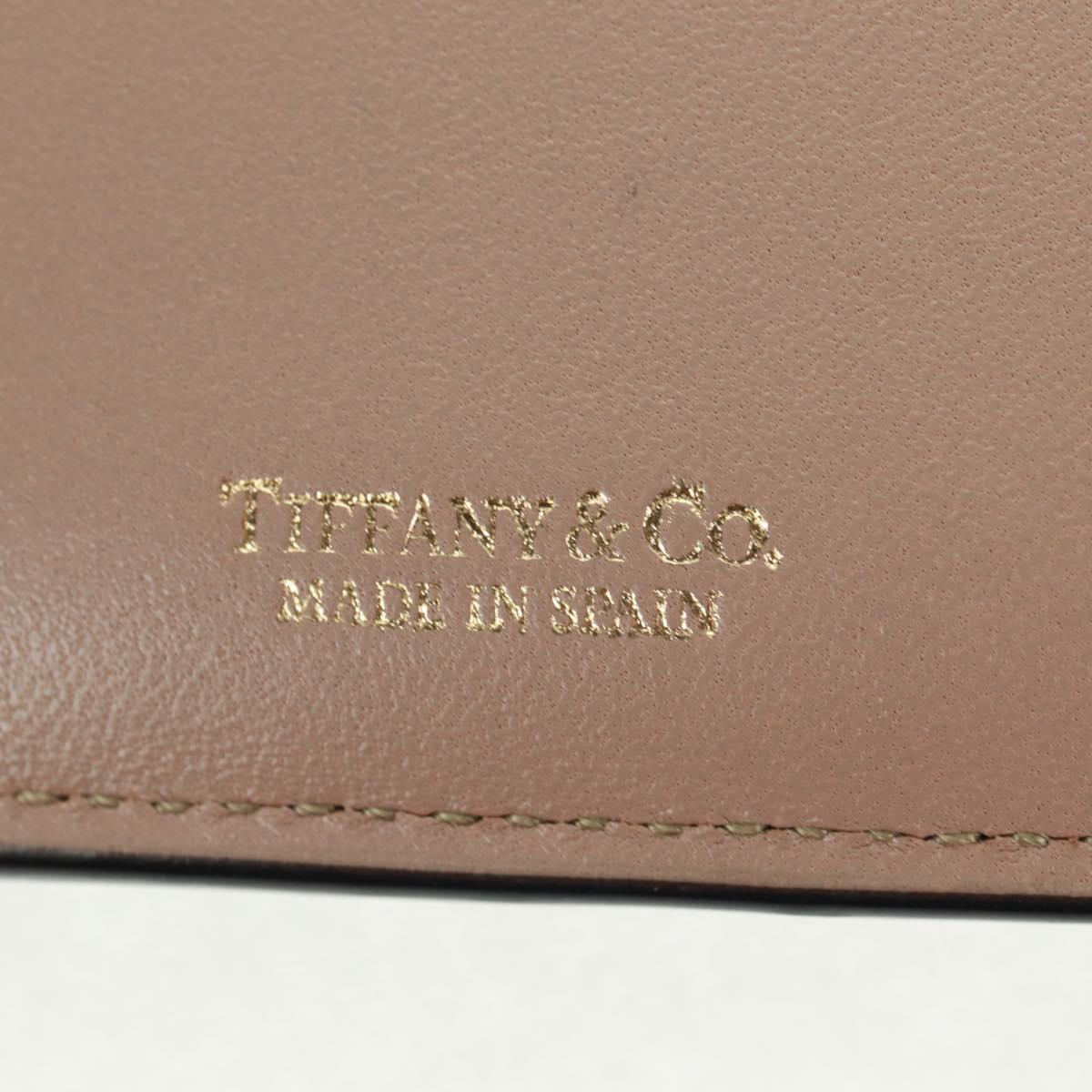 TIFFANY&Co. Bifold Wallet Leather Black Gold Auth 162920V