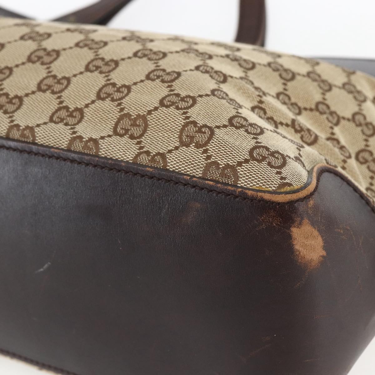 GUCCI GG Canvas Tote Bag Beige Gold 106251 Auth 162943