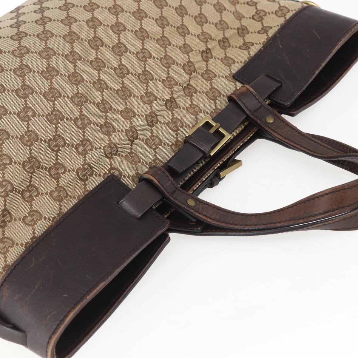 GUCCI GG Canvas Tote Bag Beige Gold 106251 Auth 162943