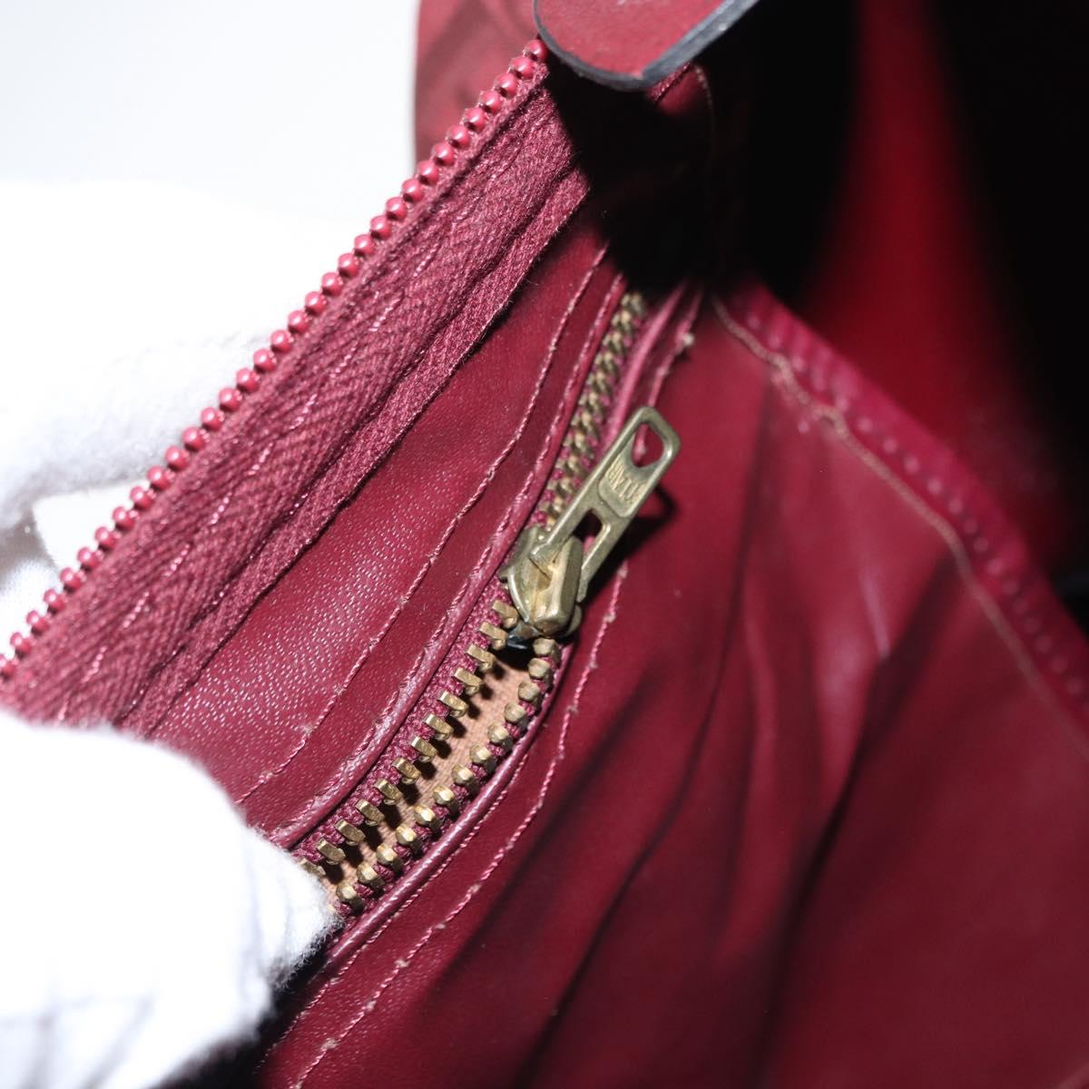 Christian Dior Trotter Canvas Boston Bag Red Gold Auth 162946