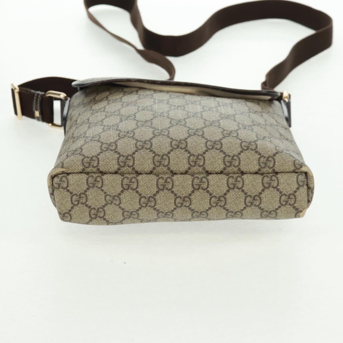 GUCCI GG Supreme Shoulder Bag PVC Beige Gold 223666 Auth 162948