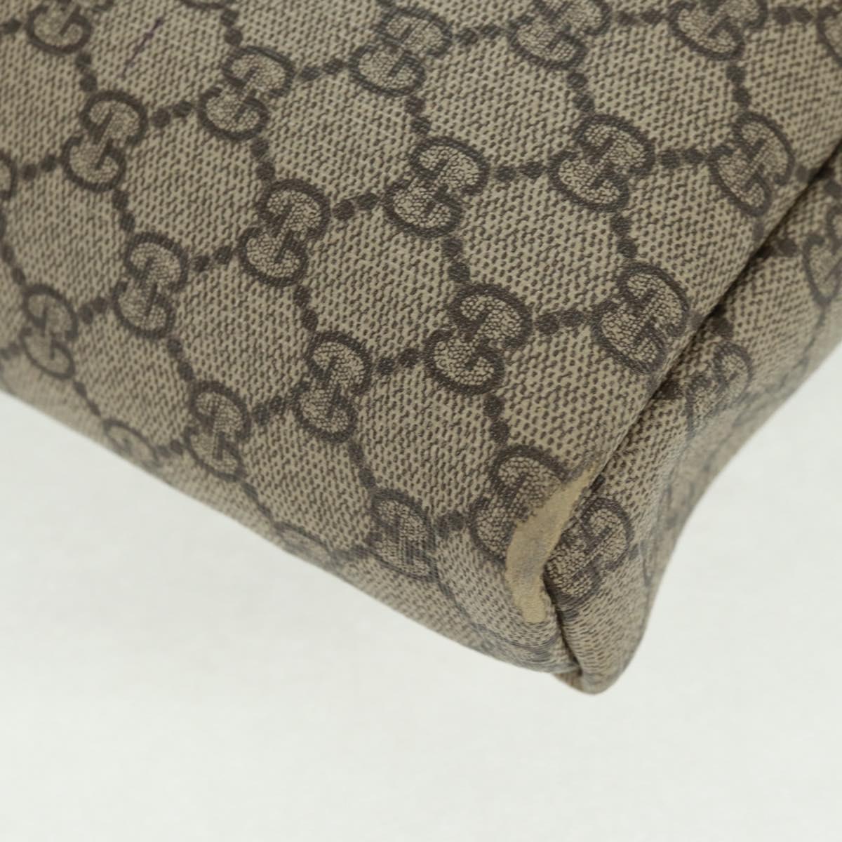GUCCI GG Supreme Shoulder Bag PVC Beige Gold 223666 Auth 162948