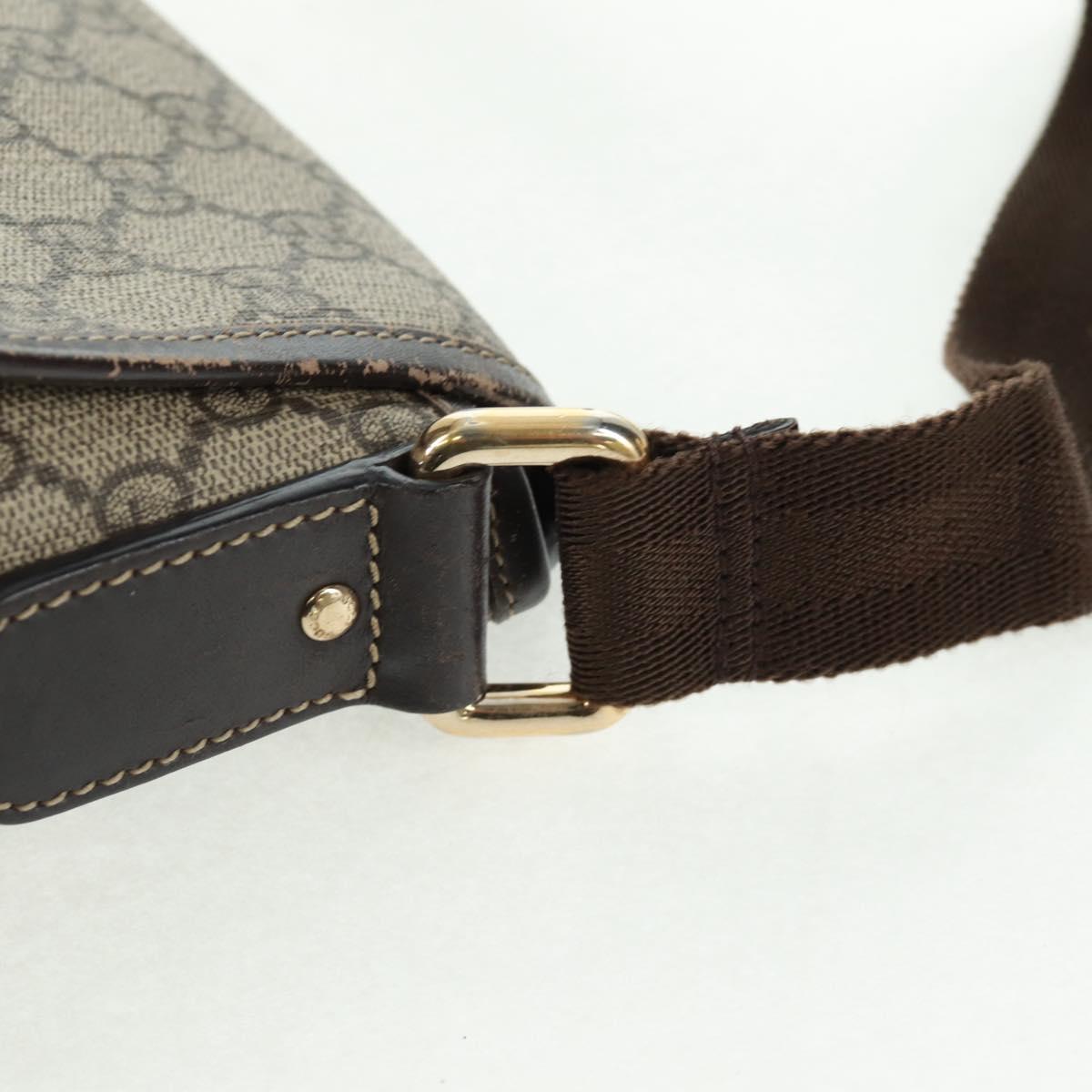 GUCCI GG Supreme Shoulder Bag PVC Beige Gold 223666 Auth 162948