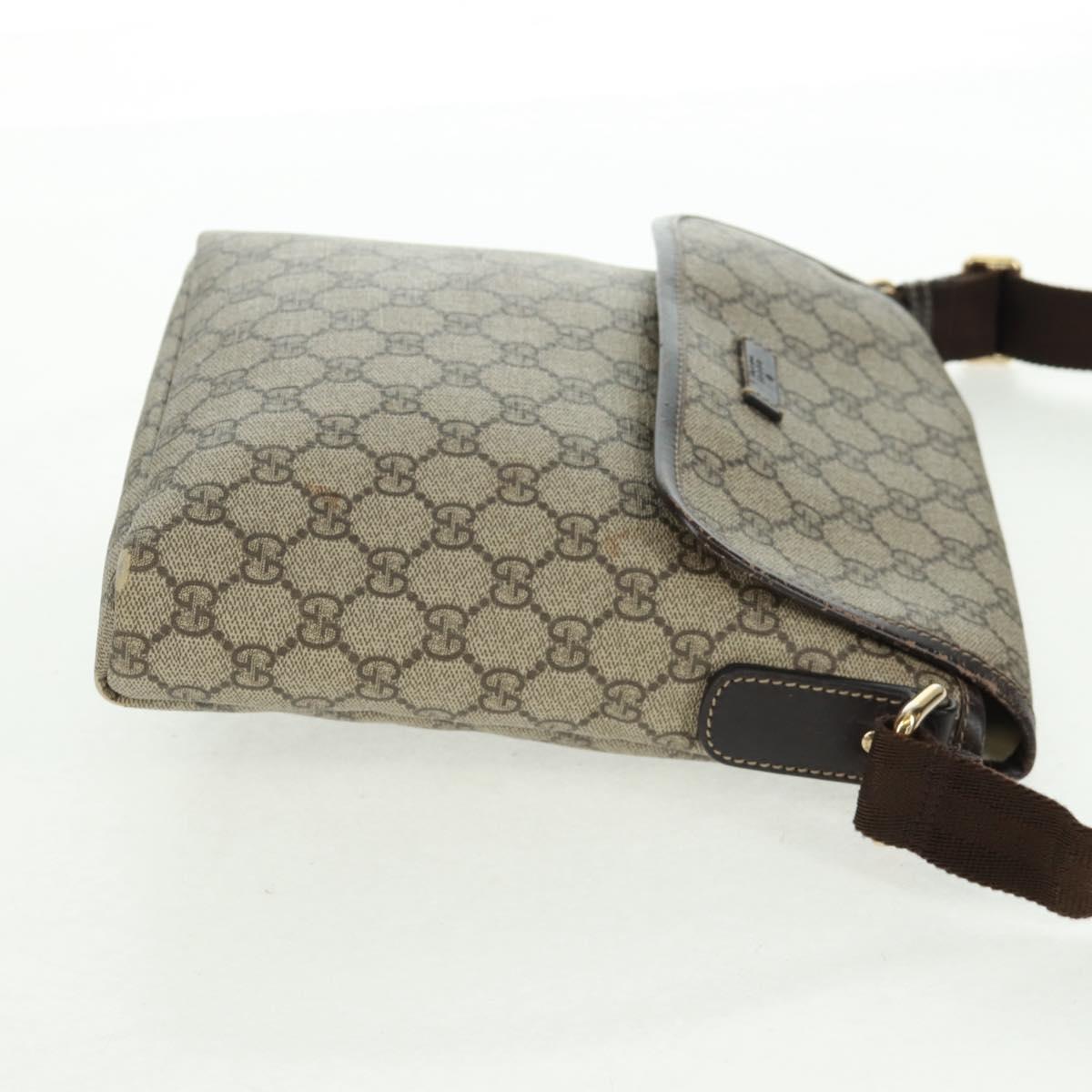 GUCCI GG Supreme Shoulder Bag PVC Beige Gold 223666 Auth 162948