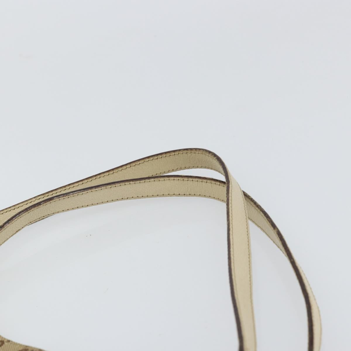 GUCCI GG Canvas Shoulder Bag Beige Gold 121023 Auth 162950