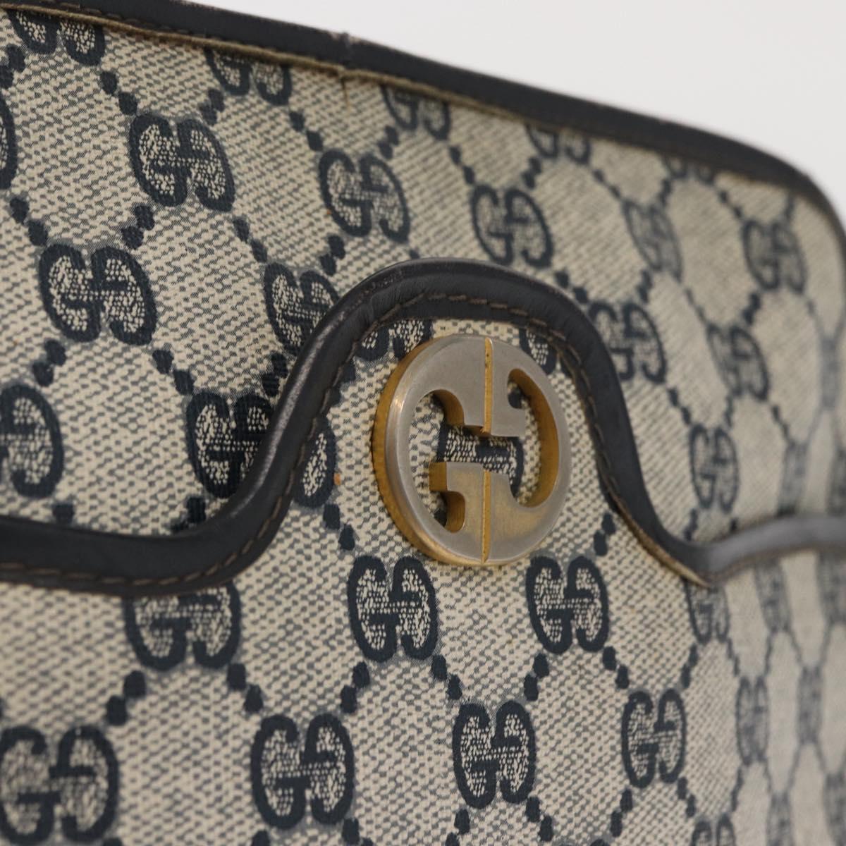 GUCCI GG Supreme Shoulder Bag PVC Navy Auth 162951