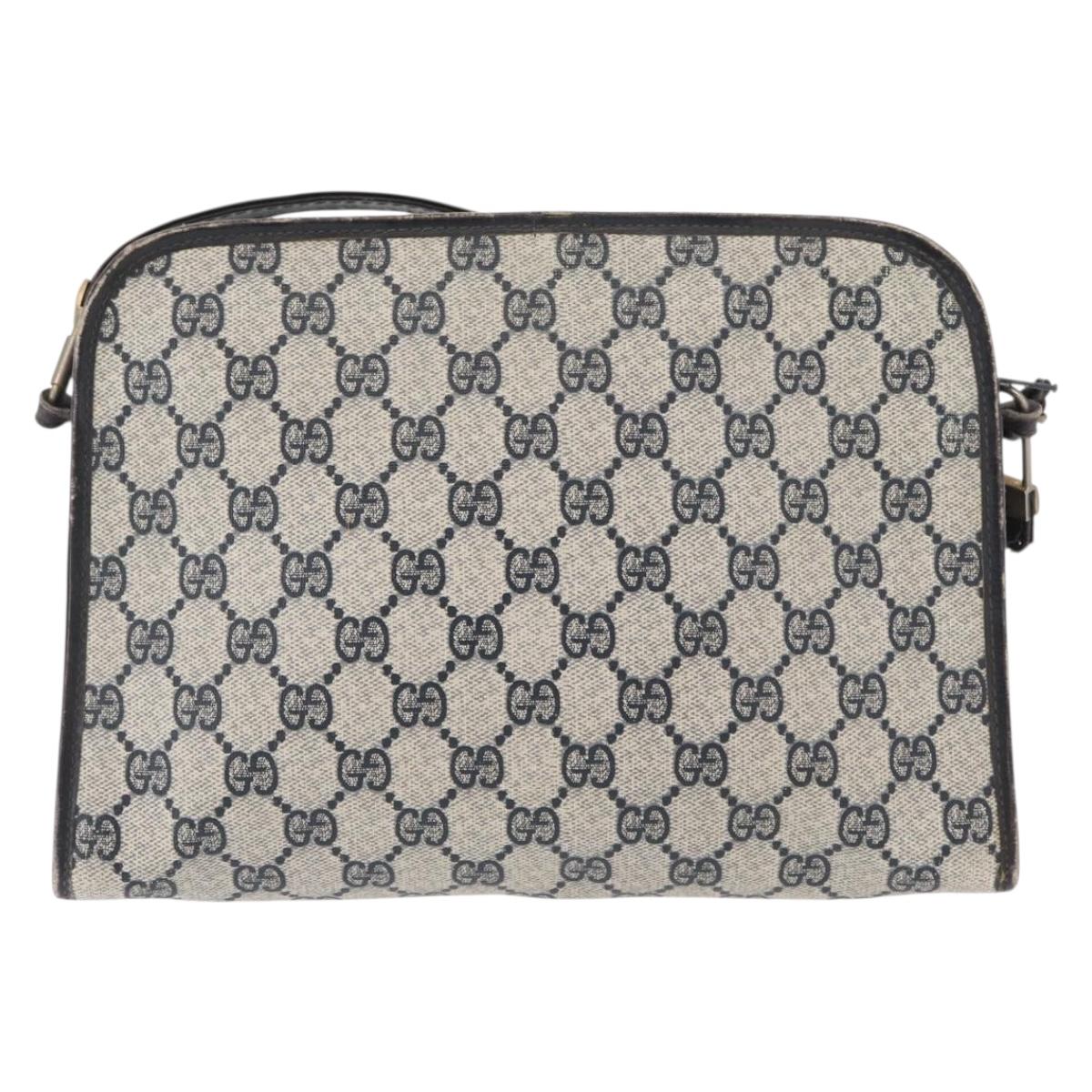 GUCCI GG Supreme Shoulder Bag PVC Navy Auth 162951