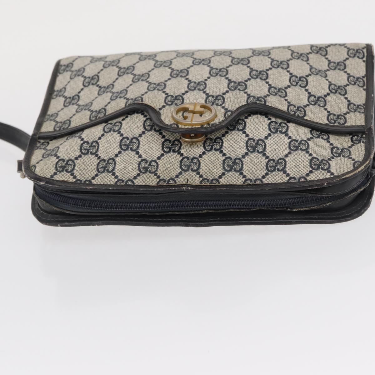 GUCCI GG Supreme Shoulder Bag PVC Navy Auth 162951