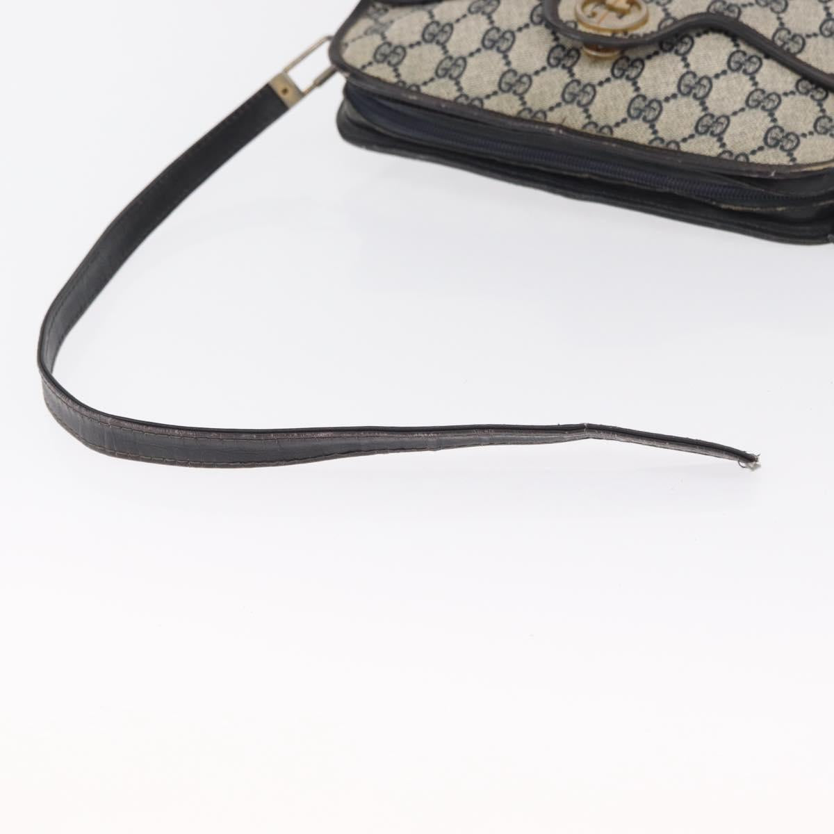 GUCCI GG Supreme Shoulder Bag PVC Navy Auth 162951