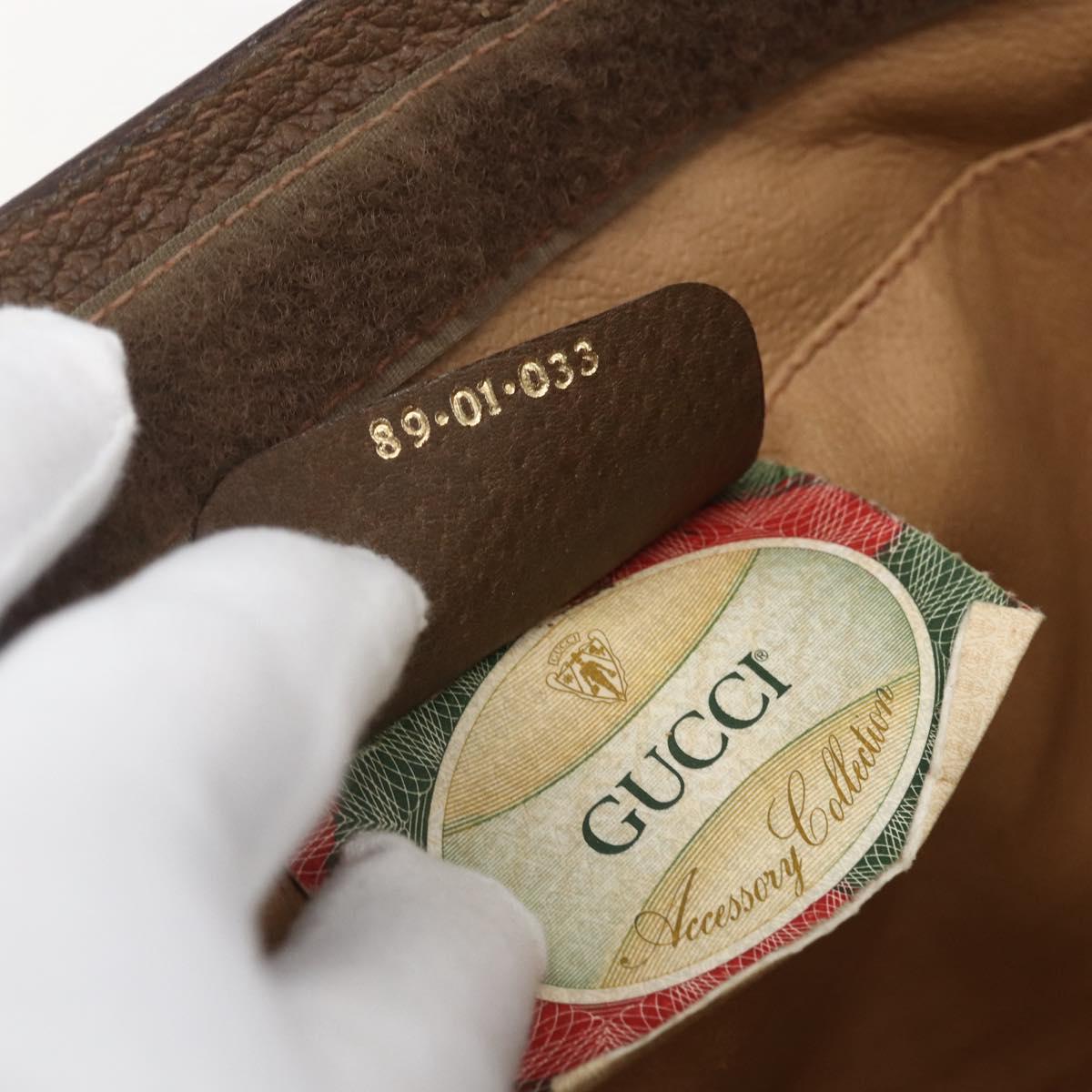 GUCCI GG Supreme Web Sherry Line Clutch Bag PVC Beige 89 01 033 Auth 162952
