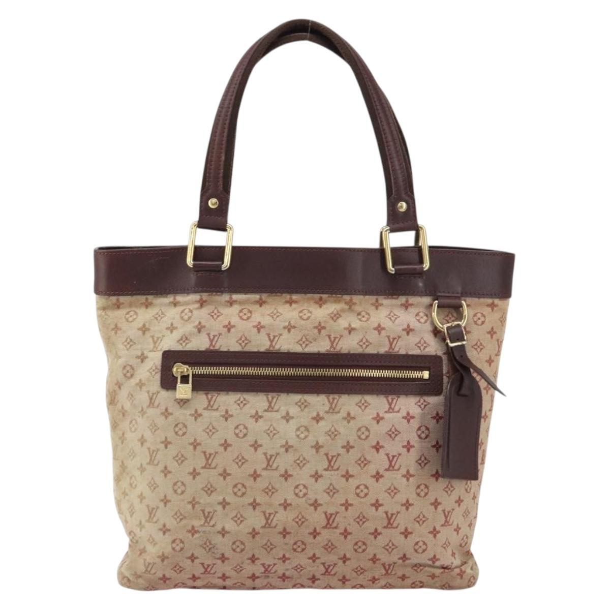 LOUIS VUITTON Monogram Mini Lucille GM Tote Bag Red M92677 LV Auth 162967