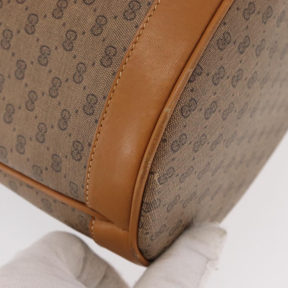 GUCCI Micro GG Supreme Shoulder Bag PVC Beige Gold Auth 162968