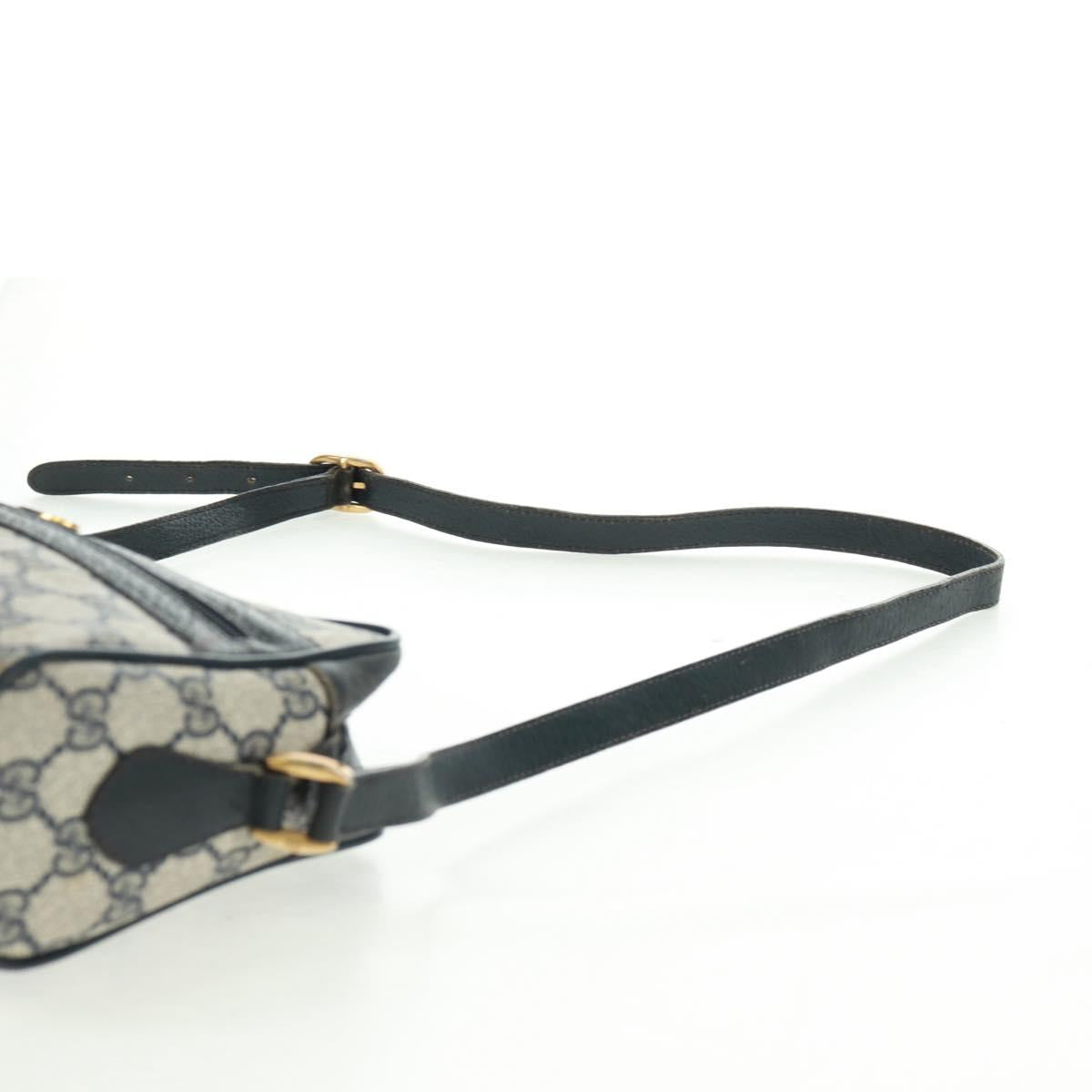 GUCCI GG Supreme Sherry Line Shoulder Bag PVC Navy Red 56 02 004 Auth 162970