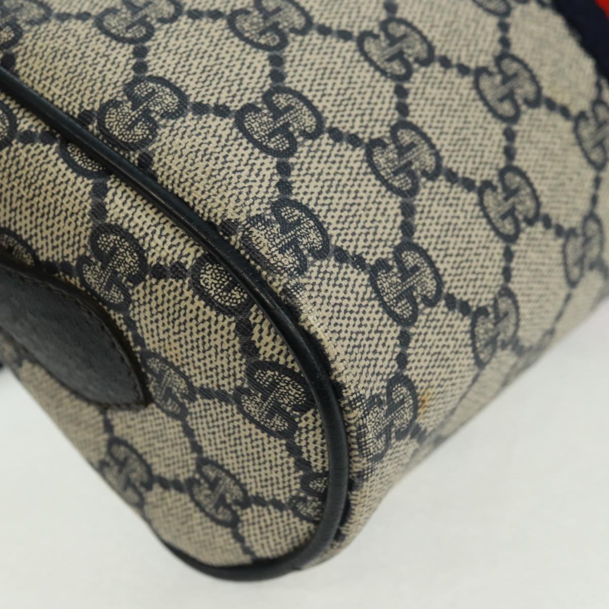 GUCCI GG Supreme Sherry Line Shoulder Bag PVC Navy Red 56 02 004 Auth 162970