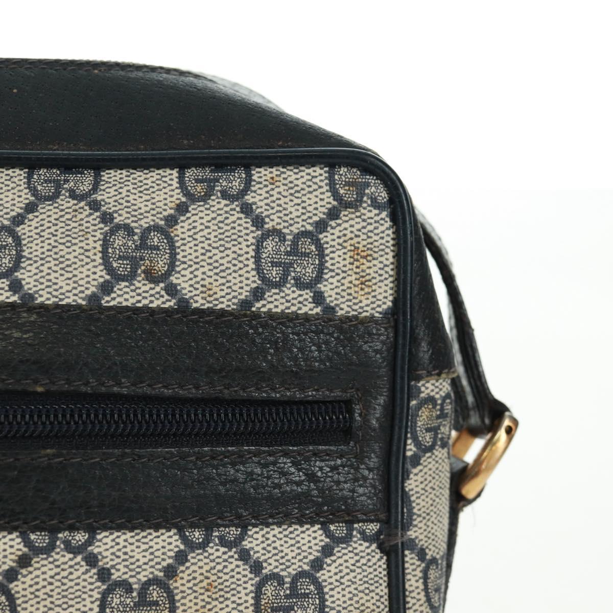 GUCCI GG Supreme Sherry Line Shoulder Bag PVC Navy Red 56 02 004 Auth 162970