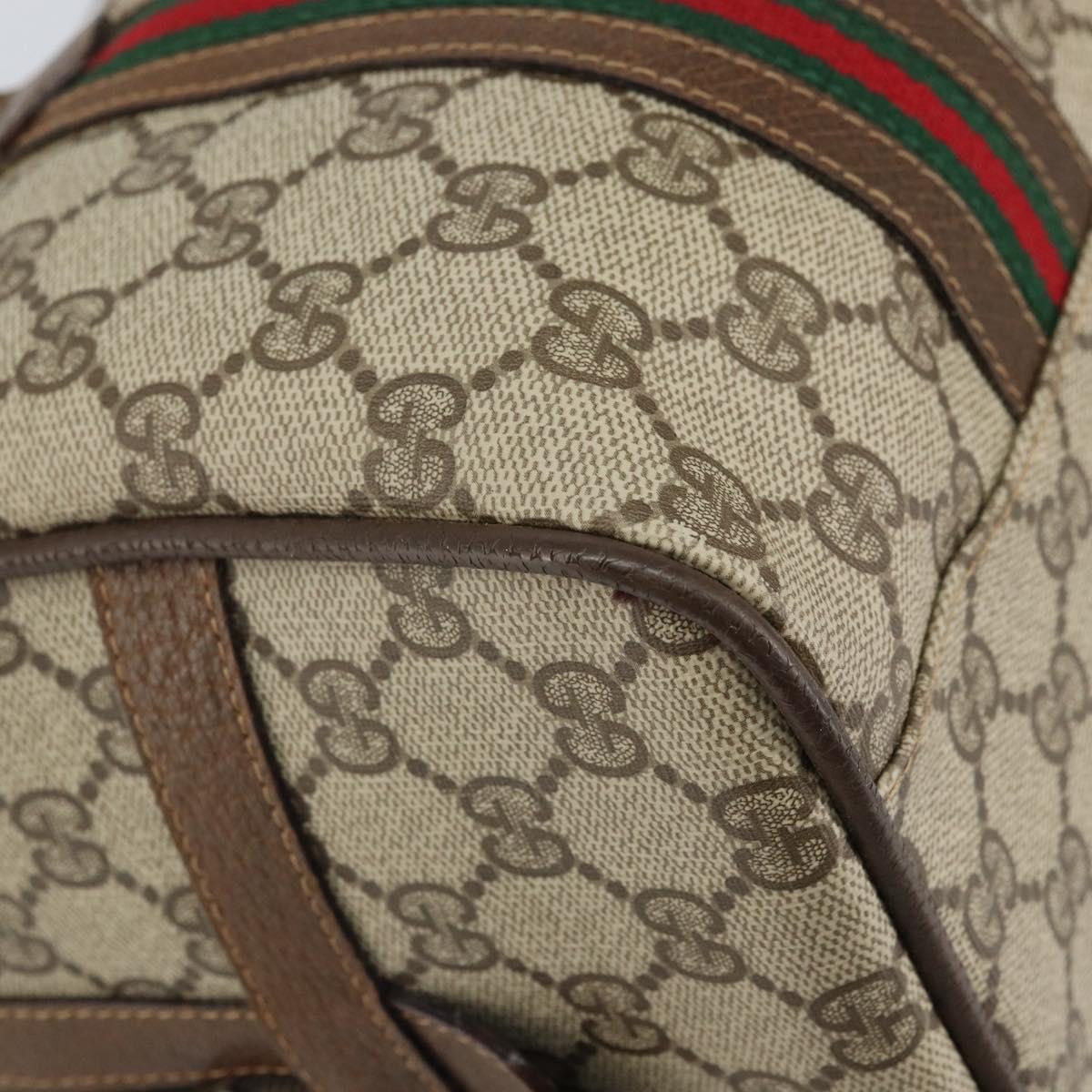 GUCCI GG Supreme Web Sherry Line Boston Bag PVC Beige 002 069 0696 Auth 162976