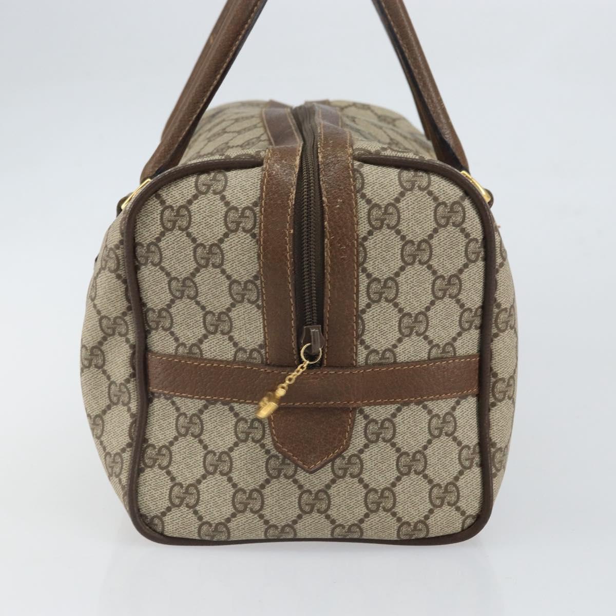 GUCCI GG Supreme Web Sherry Line Boston Bag PVC Beige 002 069 0696 Auth 162976