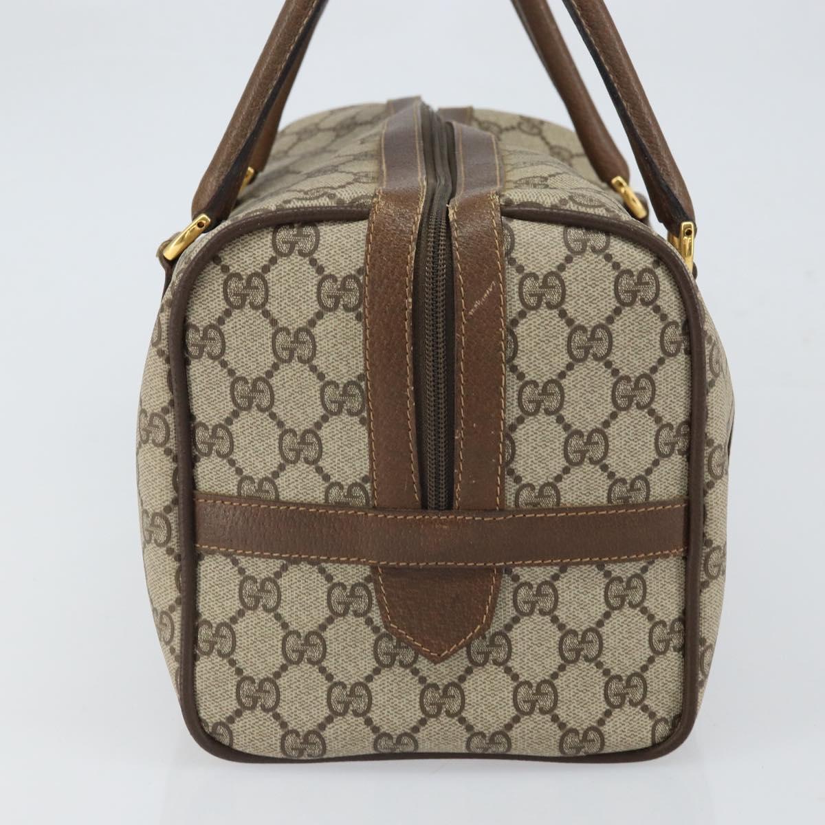 GUCCI GG Supreme Web Sherry Line Boston Bag PVC Beige 002 069 0696 Auth 162976
