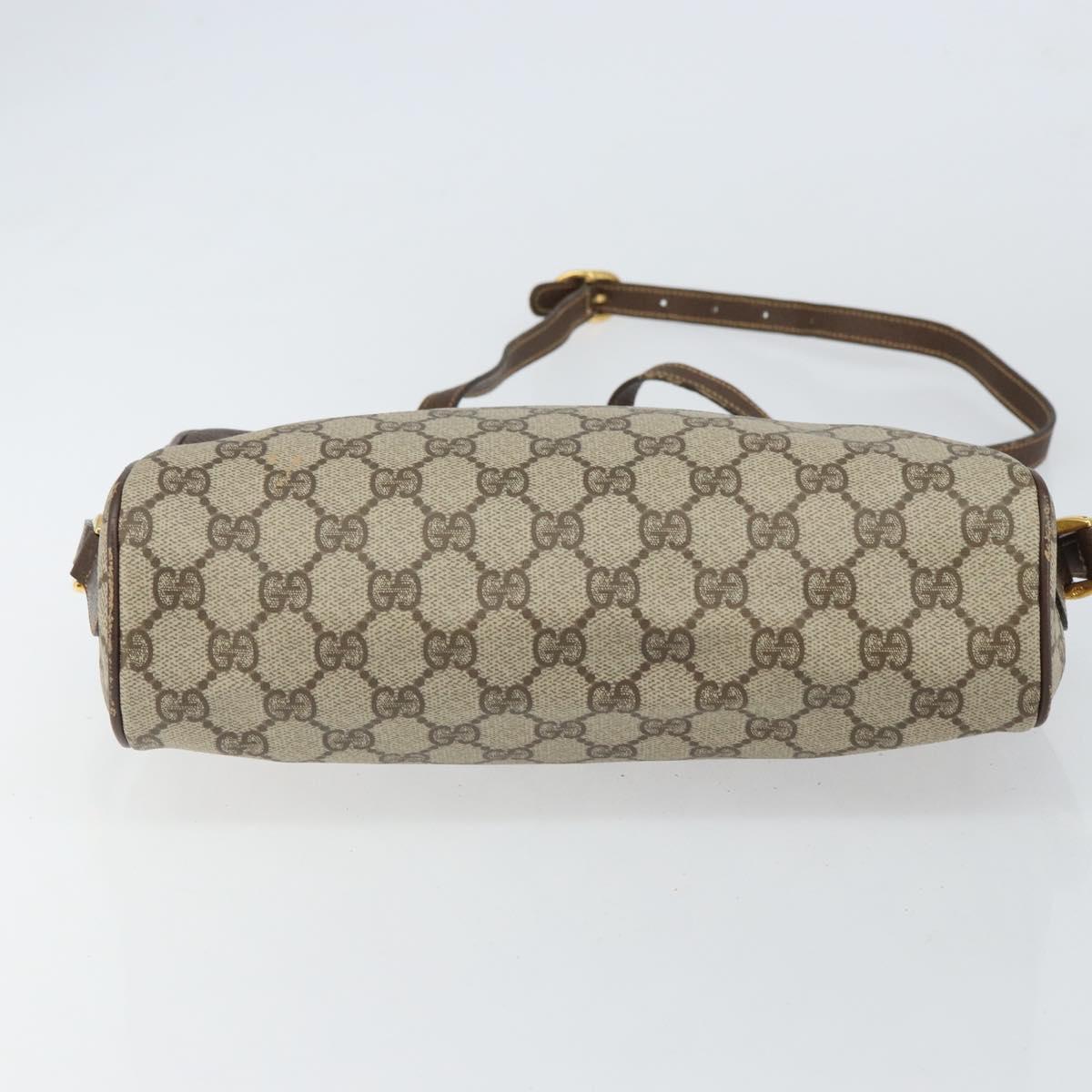 GUCCI GG Supreme Web Sherry Line Shoulder Bag PVC Beige 119 02 088 Auth 162979