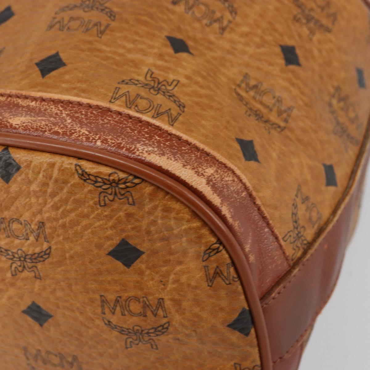 MCM Logogram Vicetos Shoulder Bag PVC Brown Gold Auth 162987