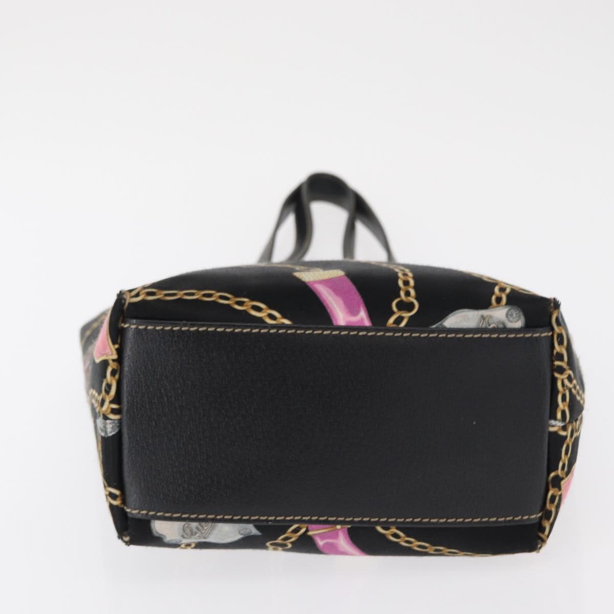 GUCCI Tote Bag Satin Black Gold 153361 Auth 162992