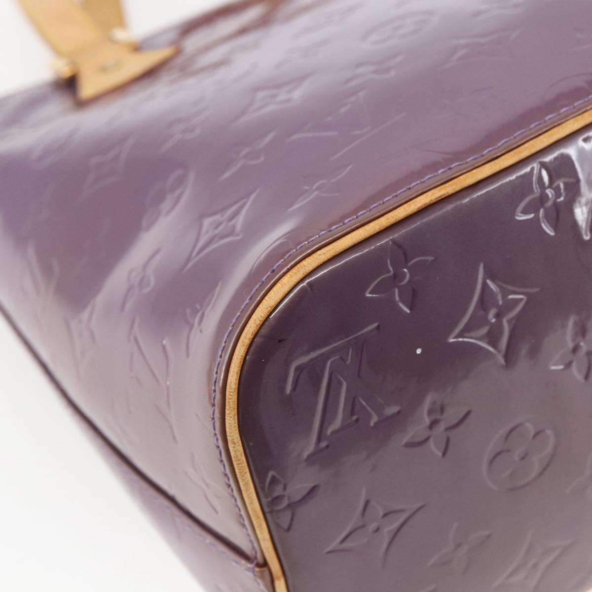 LOUIS VUITTON Monogram Vernis Houston Hand Bag Purple Viole M91093 Auth 162994
