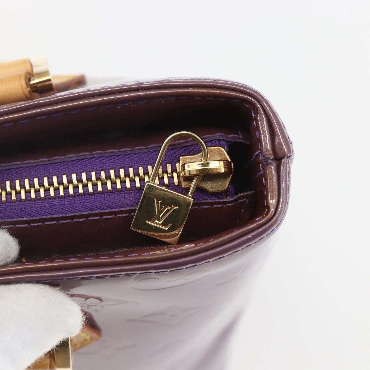 LOUIS VUITTON Monogram Vernis Houston Hand Bag Purple Viole M91093 Auth 162994