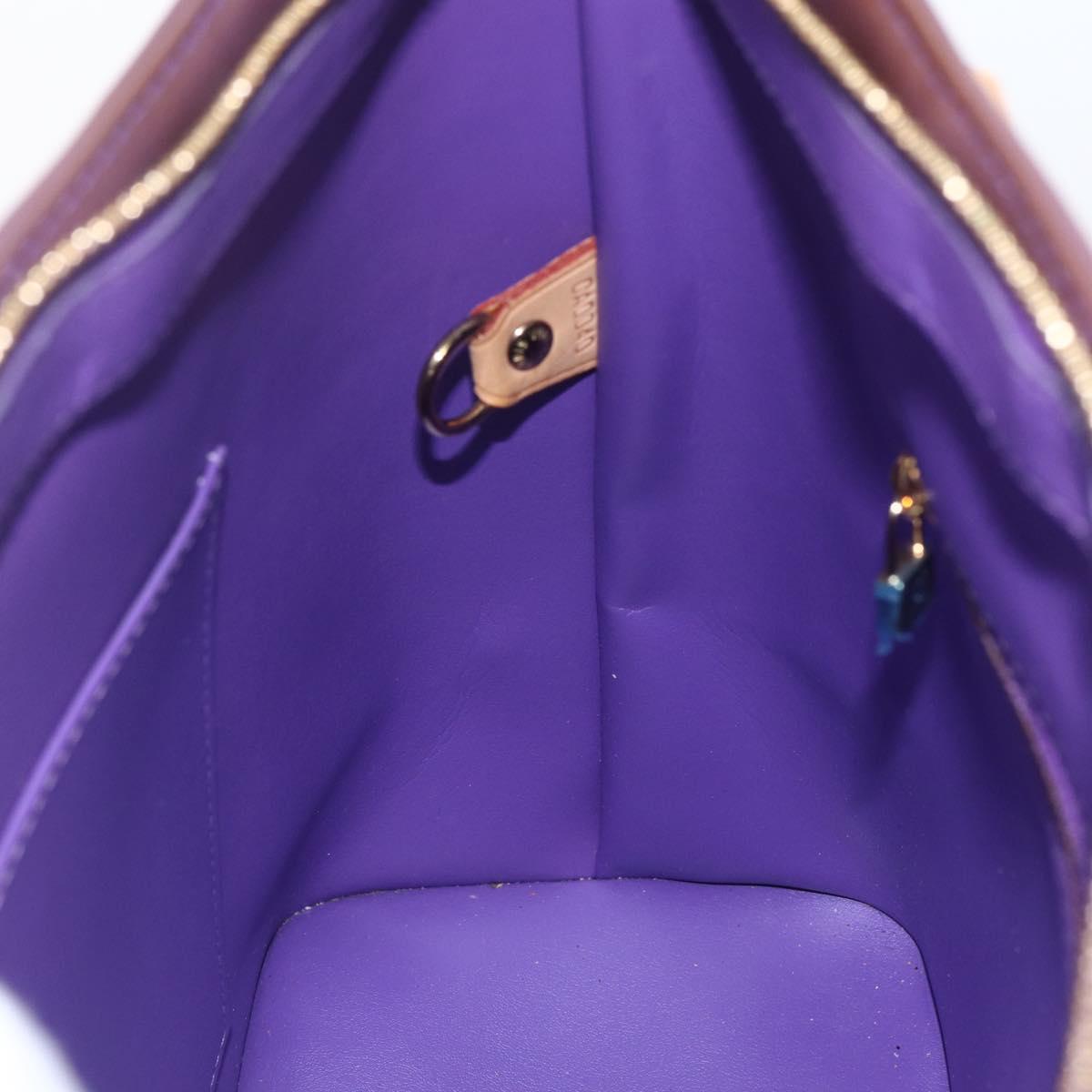 LOUIS VUITTON Monogram Vernis Houston Hand Bag Purple Viole M91093 Auth 162994