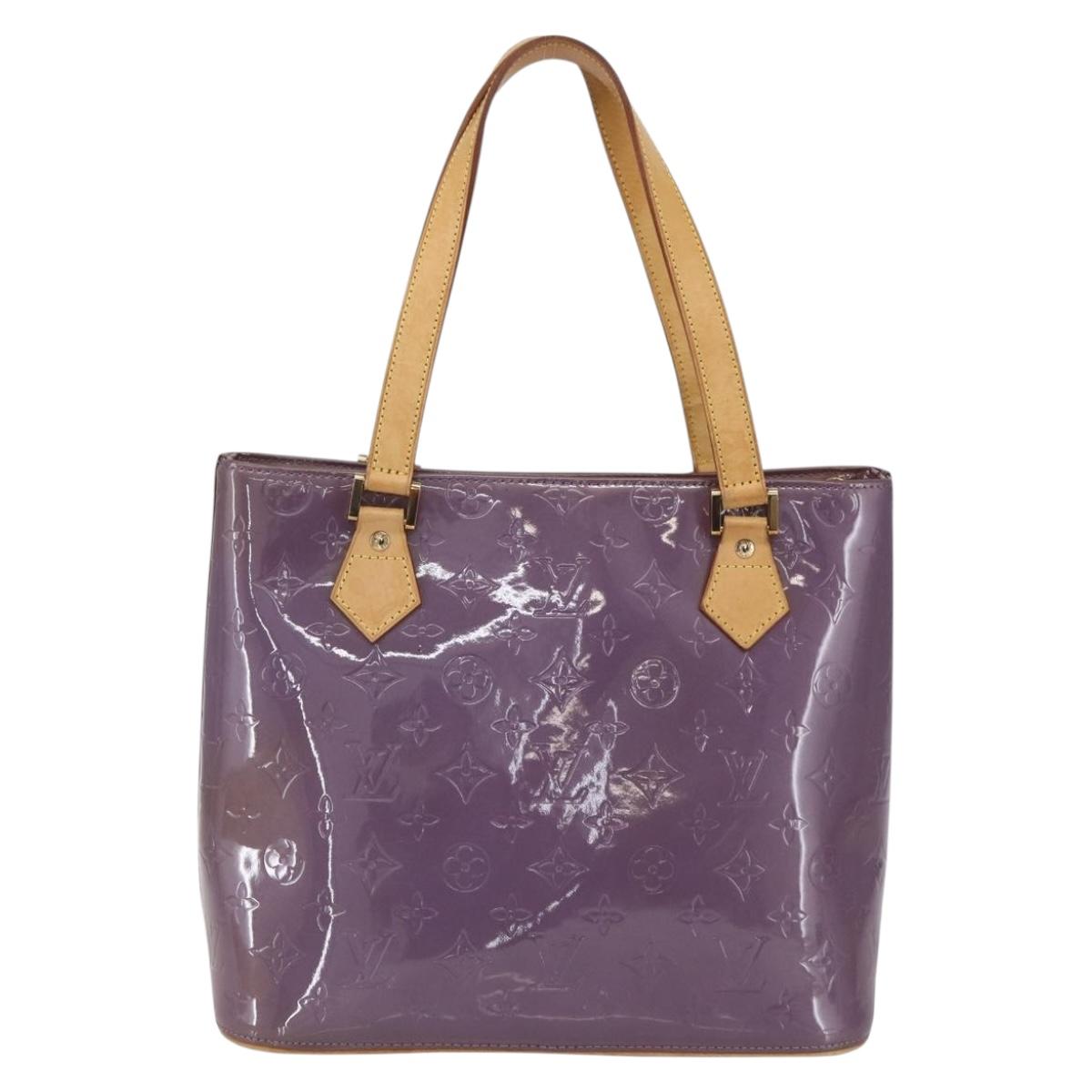 LOUIS VUITTON Monogram Vernis Houston Hand Bag Purple Viole M91093 Auth 162994