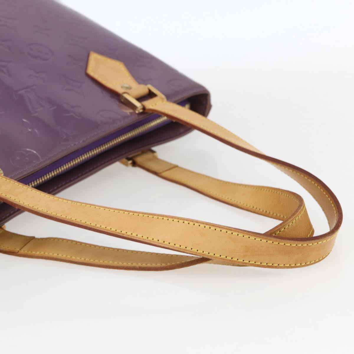 LOUIS VUITTON Monogram Vernis Houston Hand Bag Purple Viole M91093 Auth 162994