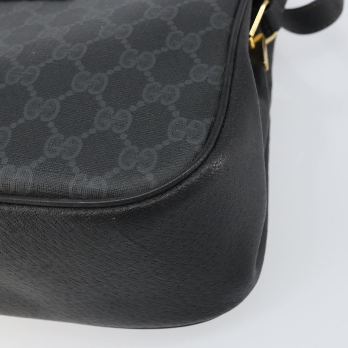 GUCCI GG Supreme Web Sherry Line Bag PVC Black Red 116 02 076 Auth 162995