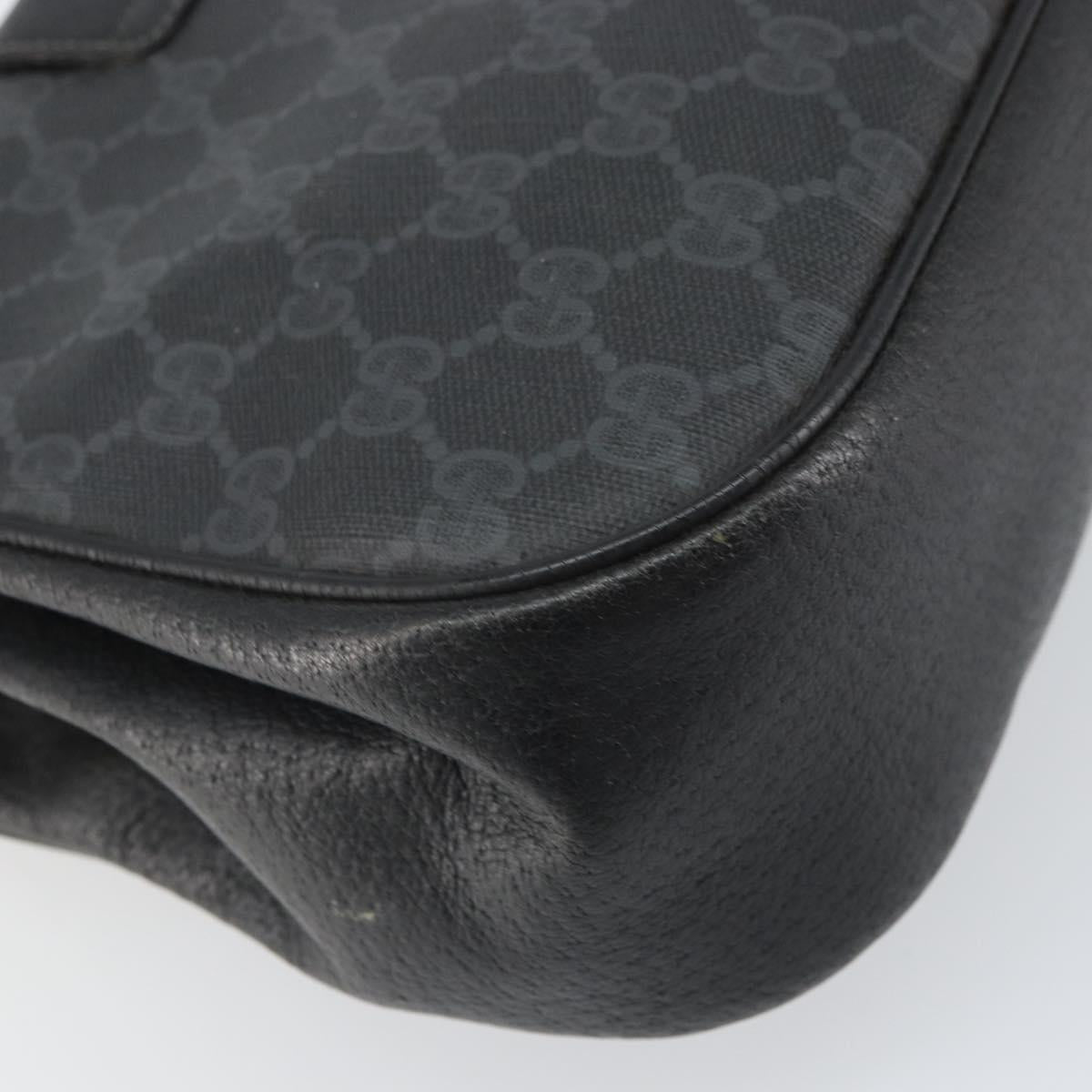 GUCCI GG Supreme Web Sherry Line Bag PVC Black Red 116 02 076 Auth 162995