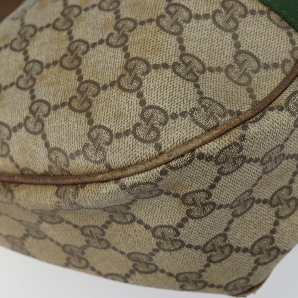 GUCCI GG Supreme Web Sherry Line Shoulder Bag PVC Beige 010 378 Auth 162998