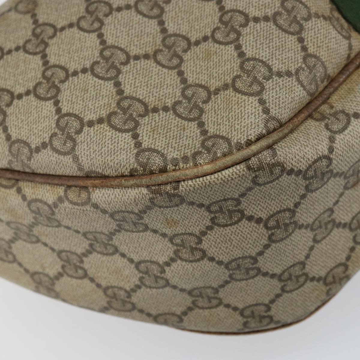 GUCCI GG Supreme Web Sherry Line Shoulder Bag PVC Beige 010 378 Auth 162998