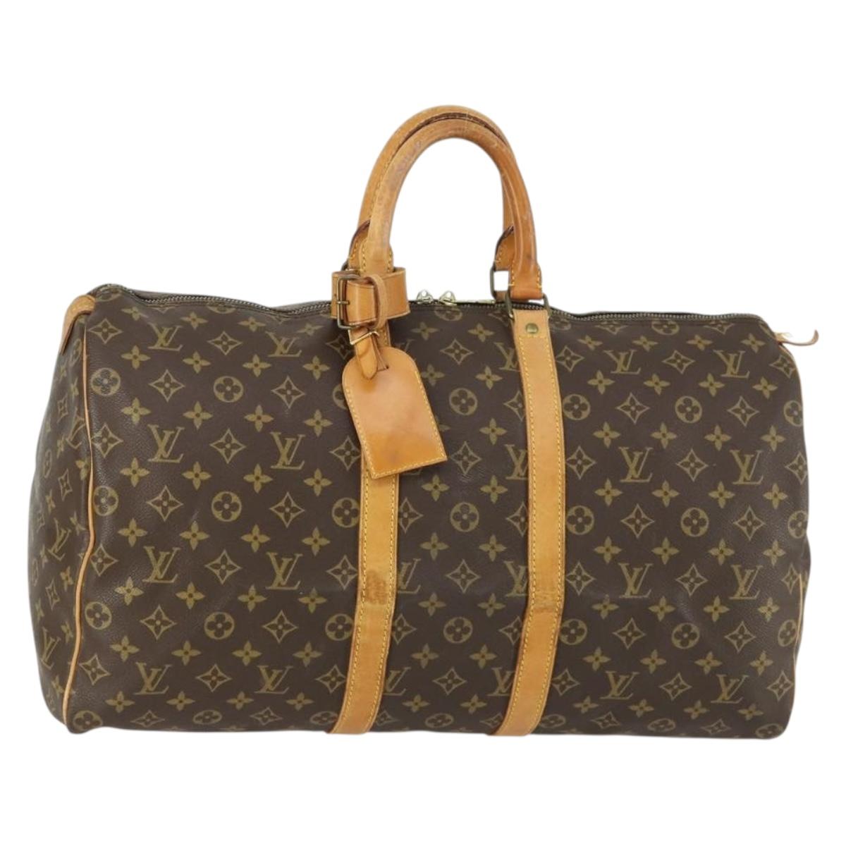 LOUIS VUITTON Monogram Keepall 50 Boston Bag M41426 LV Auth 163003