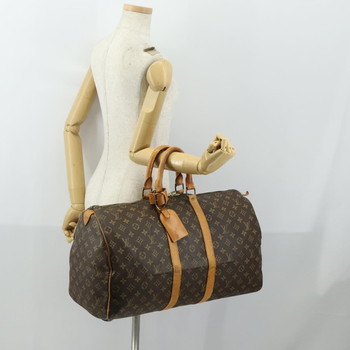 LOUIS VUITTON Monogram Keepall 50 Boston Bag M41426 LV Auth 163003