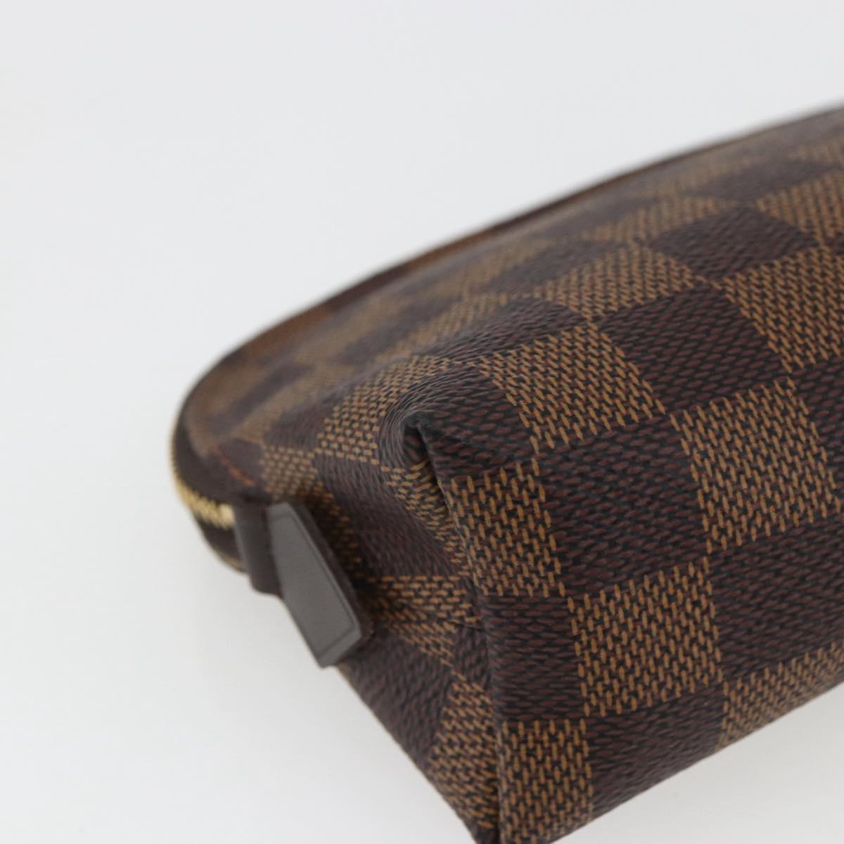 LOUIS VUITTON Damier Ebene Pochette Cosmetic PM Pouch N47516 LV Auth 163008