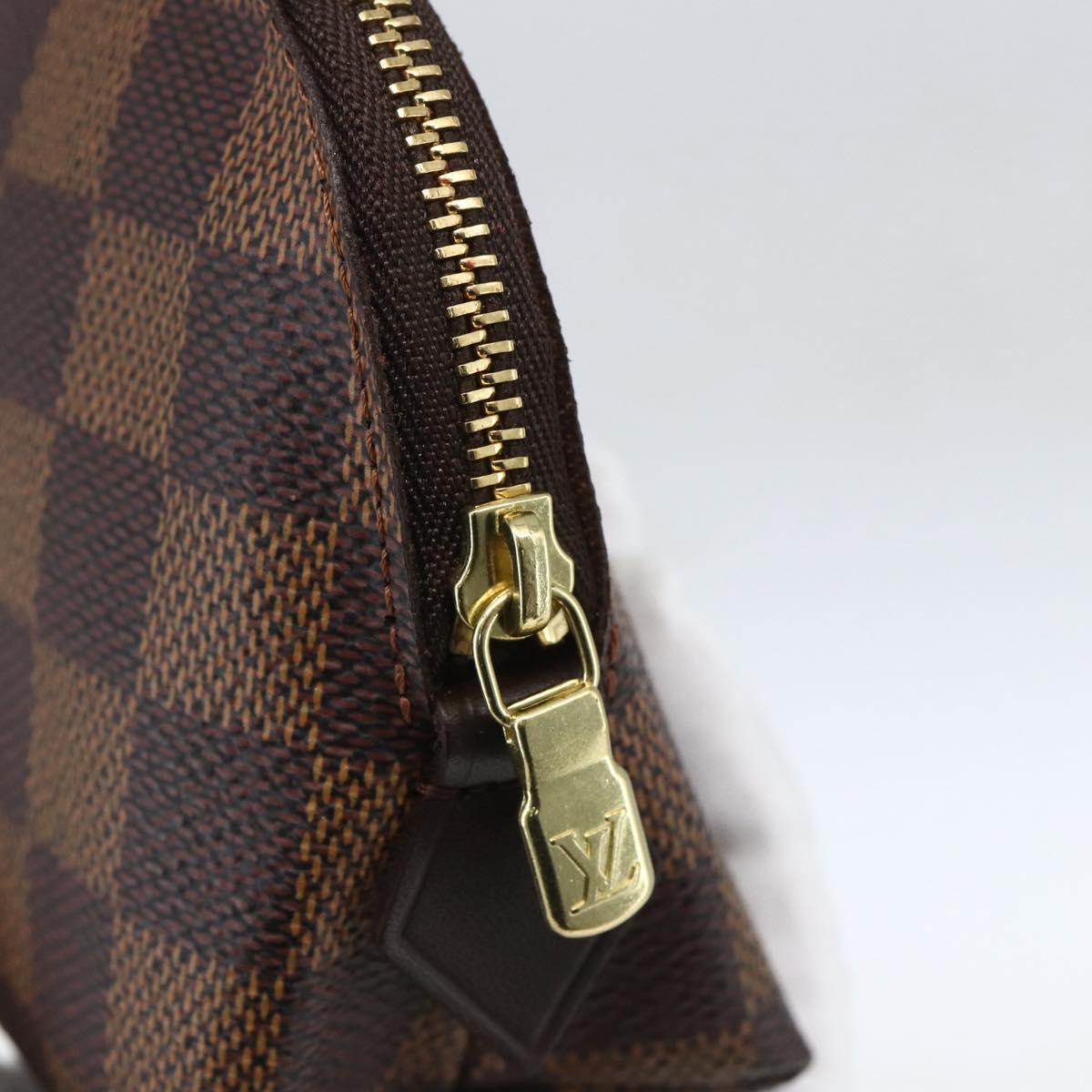 LOUIS VUITTON Damier Ebene Pochette Cosmetic PM Pouch N47516 LV Auth 163008