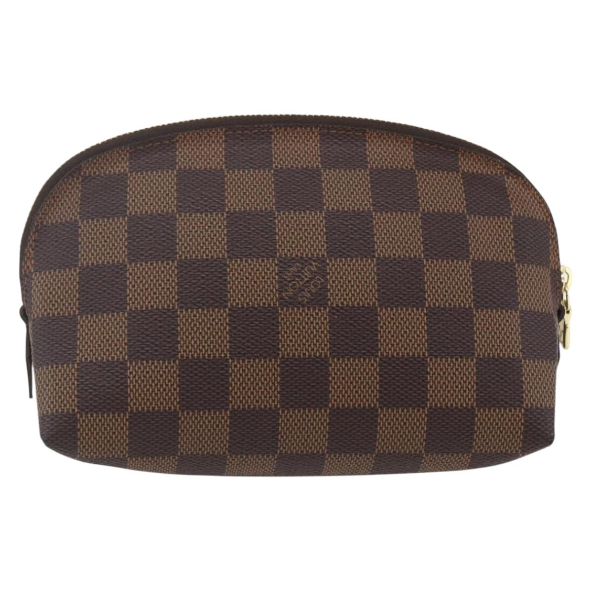 LOUIS VUITTON Damier Ebene Pochette Cosmetic PM Pouch N47516 LV Auth 163008