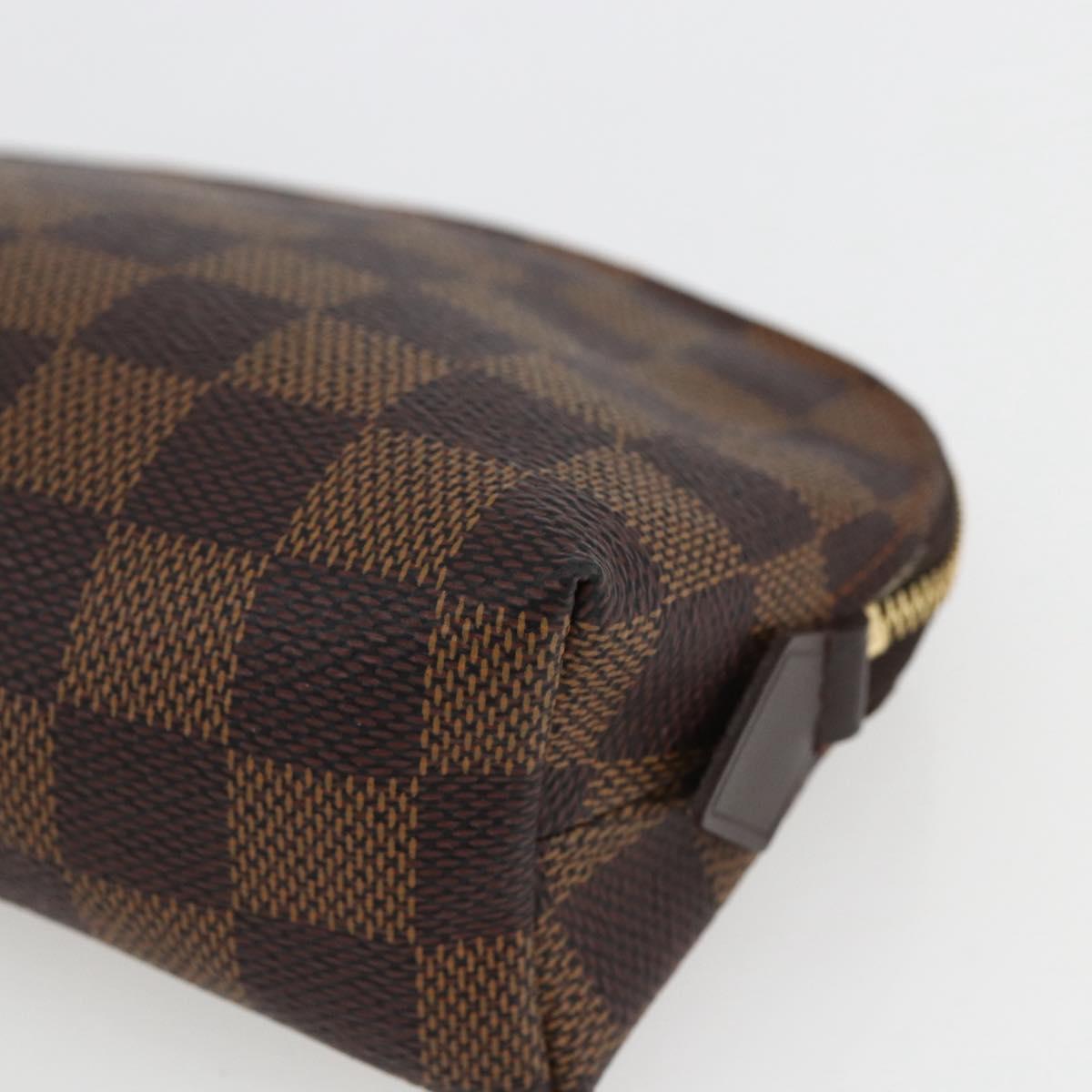 LOUIS VUITTON Damier Ebene Pochette Cosmetic PM Pouch N47516 LV Auth 163008