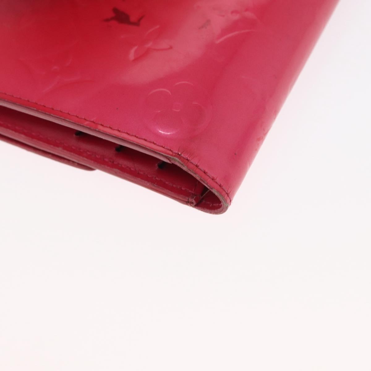 LOUIS VUITTON Vernis Porte Tresol International Wallet Pink M91246 Auth 163013