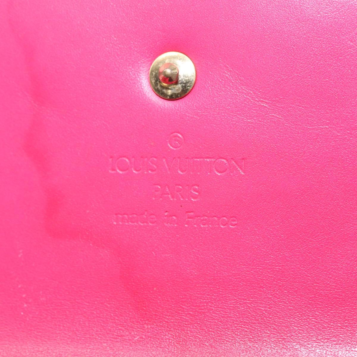 LOUIS VUITTON Vernis Porte Tresol International Wallet Pink M91246 Auth 163013