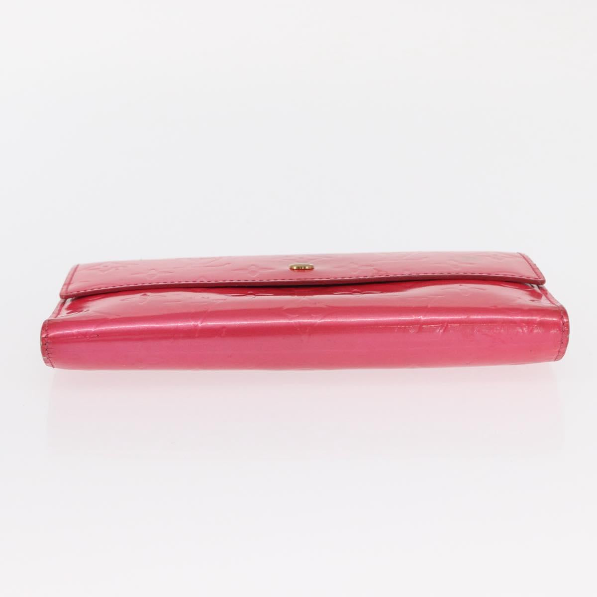 LOUIS VUITTON Vernis Porte Tresol International Wallet Pink M91246 Auth 163013