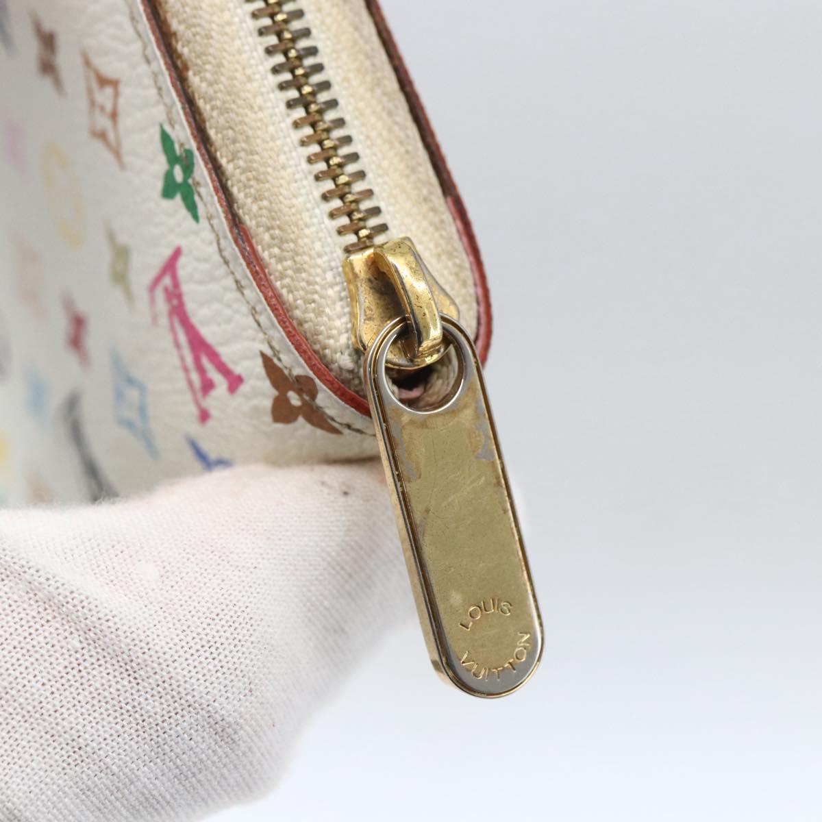 LOUIS VUITTON Monogram Multicolor Zippy Coin Purse White M93741 LV Auth 163014