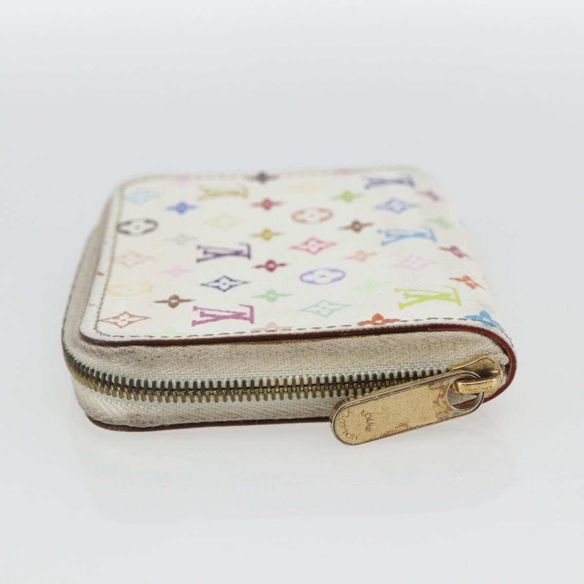 LOUIS VUITTON Monogram Multicolor Zippy Coin Purse White M93741 LV Auth 163014