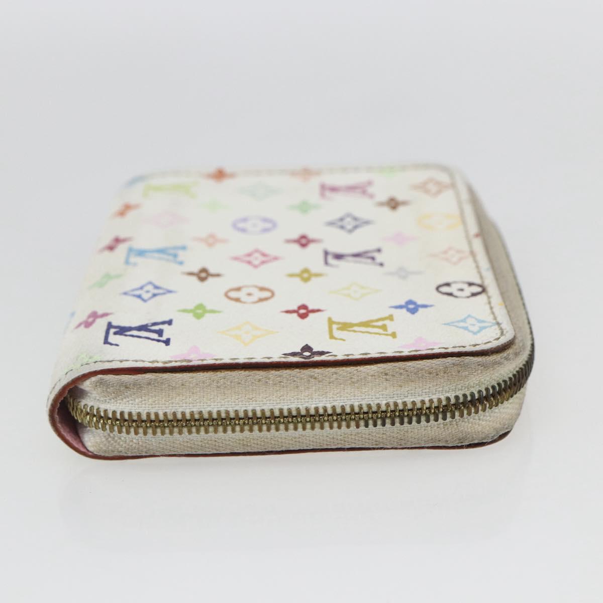 LOUIS VUITTON Monogram Multicolor Zippy Coin Purse White M93741 LV Auth 163014