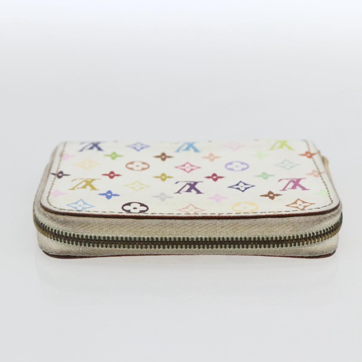 LOUIS VUITTON Monogram Multicolor Zippy Coin Purse White M93741 LV Auth 163014