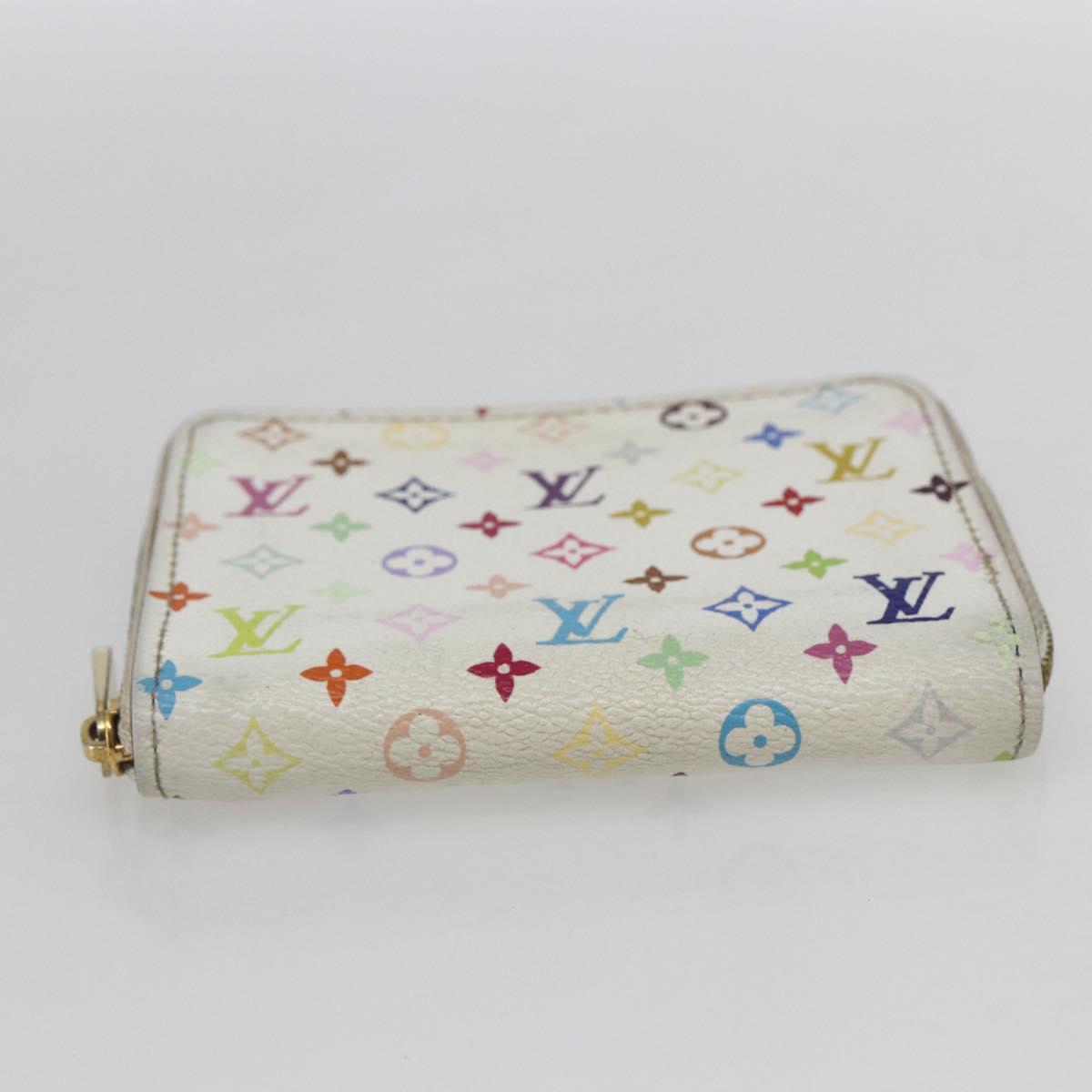 LOUIS VUITTON Monogram Multicolor Zippy Coin Purse White M93741 LV Auth 163014