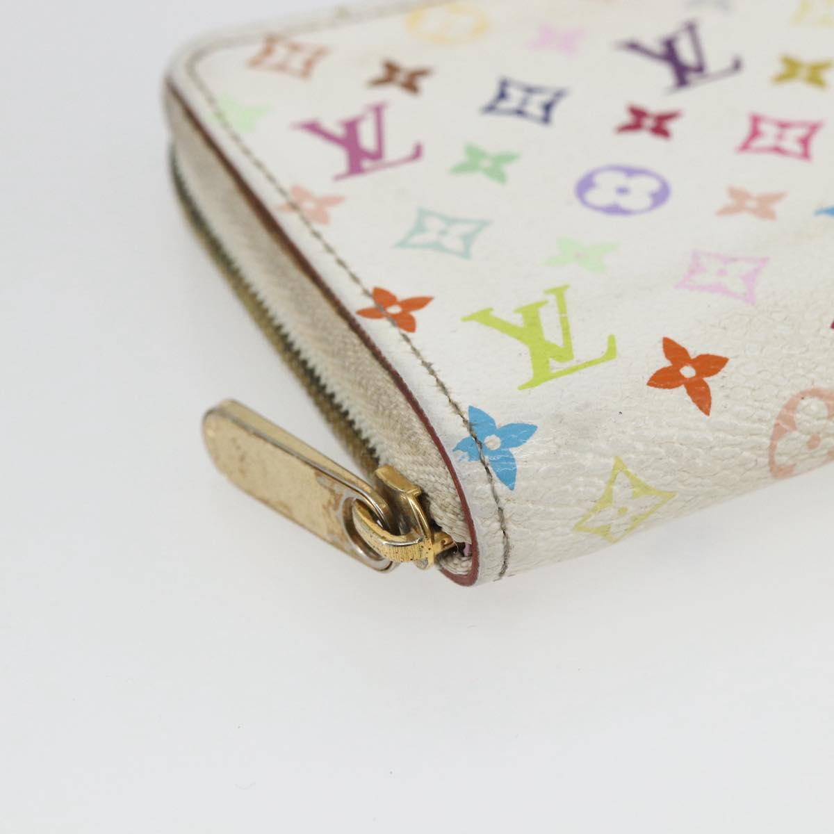 LOUIS VUITTON Monogram Multicolor Zippy Coin Purse White M93741 LV Auth 163014
